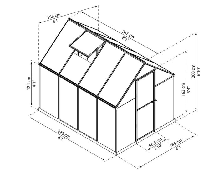 Växthus Mythos 4,6 m² Mörkgrå Canopia by Palram